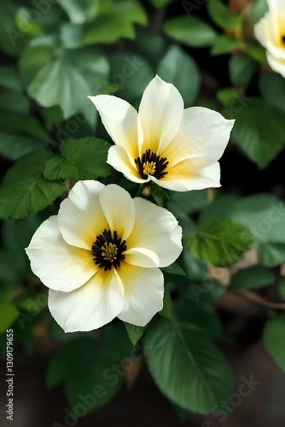 Fototapeta Ai generate a tunera flower in the garden that always blooms in the morning