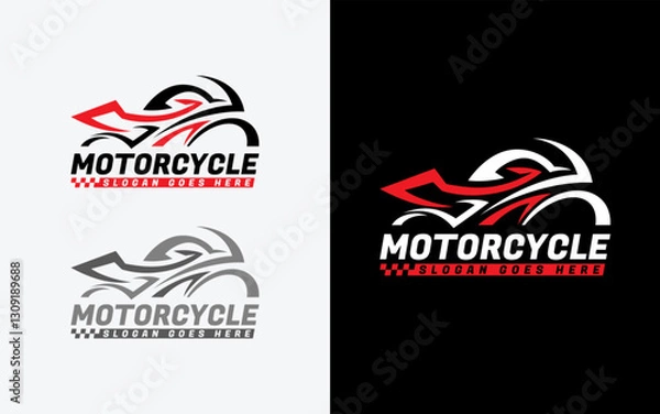 Obraz  A sleek motorcycle symbol logo in a stylish outline style. Vector logo symbol icon illustration.