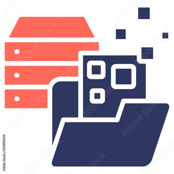Fototapeta Unstructured Data glyph color icon