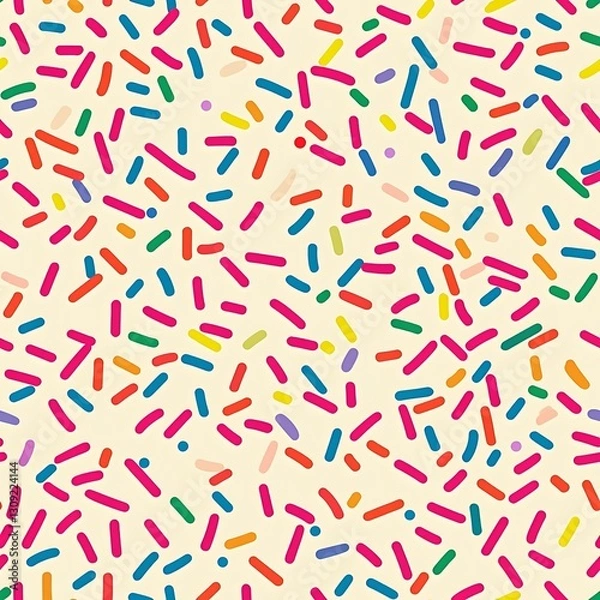 Fototapeta Minimalist rainbow sprinkles seamless pattern in playful and colorful design for backgrounds