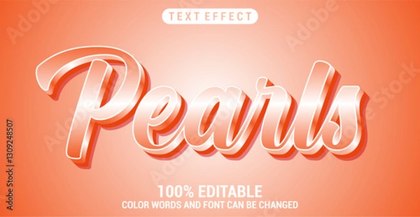 Obraz Editable Pearl text style effect