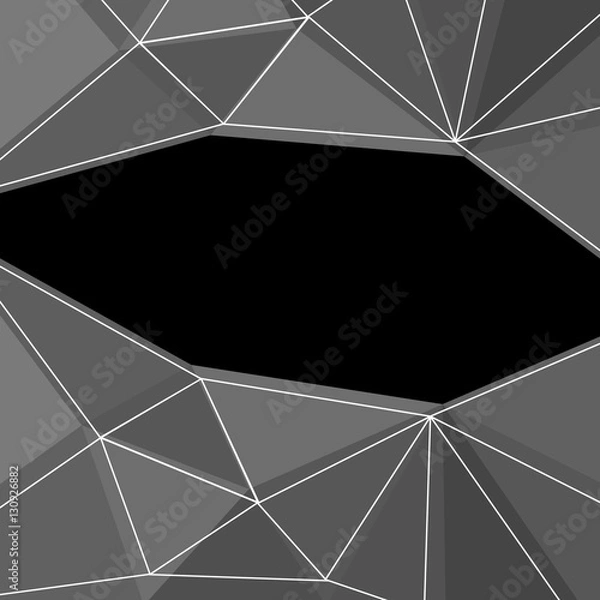 Fototapeta Abstract decorative frame with grey polygons