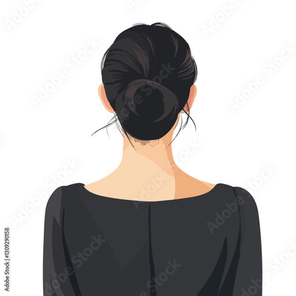 Fototapeta Professional Back View of a Woman Isolated Cutout Single Object