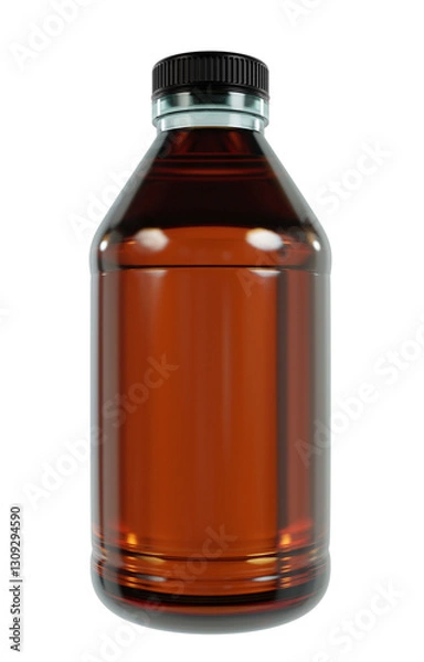 Obraz Amber Plastic Bottle with Black Cap