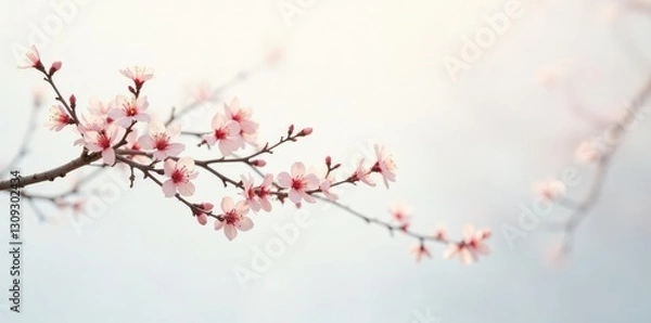 Fototapeta Delicate branches sway gently on white background, branches, nature