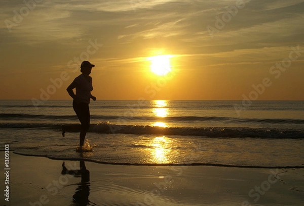 Obraz running in the sunset