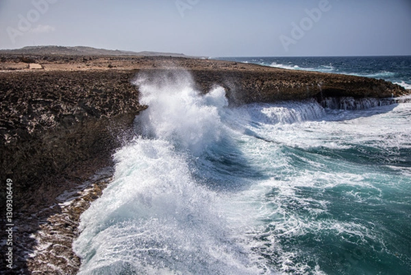 Obraz Waves Pounding the Curaçao Coast