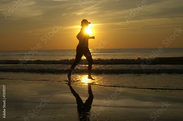 Obraz running sunset