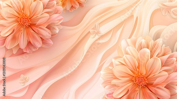 Obraz A beautiful peach-colored gradient background vector, designed for elegant and soft digital artwork or wallpaper.