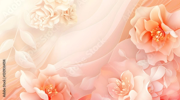 Fototapeta A beautiful peach-colored gradient background vector, designed for elegant and soft digital artwork or wallpaper.