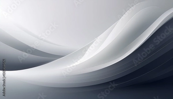Fototapeta Cyber White Gradient, an ultra-minimalist transition from pure white to a light pearlescent glow.

