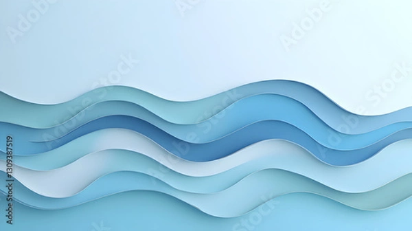 Fototapeta cut wave design with smooth curves and subtle shadow effects for depth 