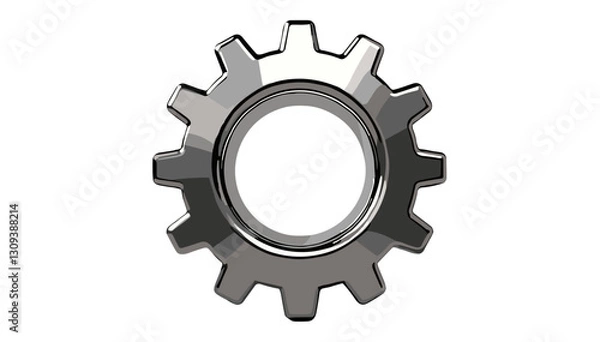Fototapeta Metallic gear icon for settings and engineering.