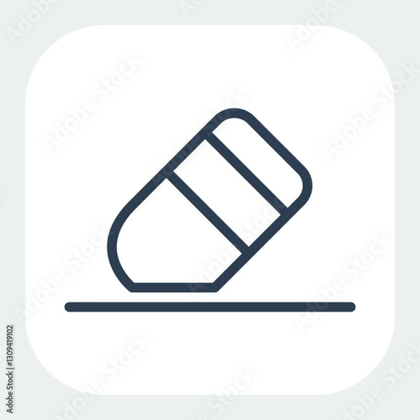 Obraz eraser icon in black line style