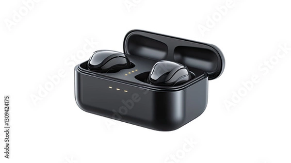 Fototapeta A pair of earbuds with a white background
