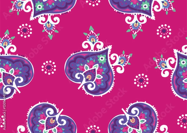 Fototapeta Seamless pattern with vintage elements. For fabric, wallpaper, packaging, decoration.