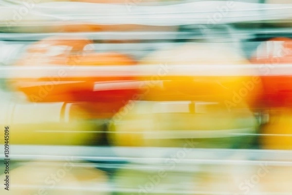 Fototapeta Colorful Abstract Blurred Background of Fresh Fruits in Motion