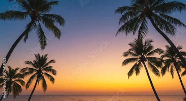 Fototapeta ヤシの木、モデル、背景