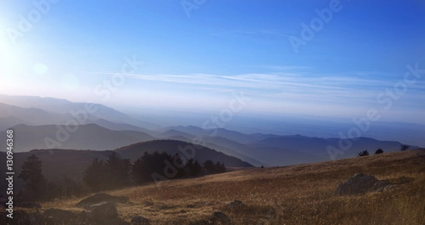 Fototapeta View of mountains in southwest Virginia in Jefferson National Forest.