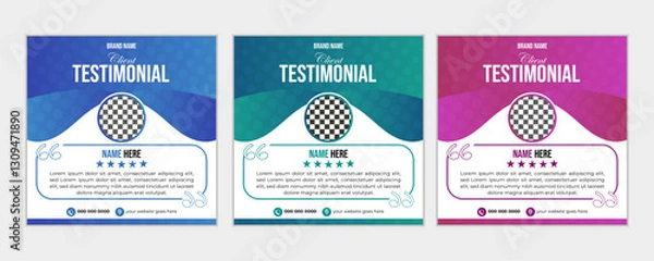 Obraz Stylish modern client testimonial design template
