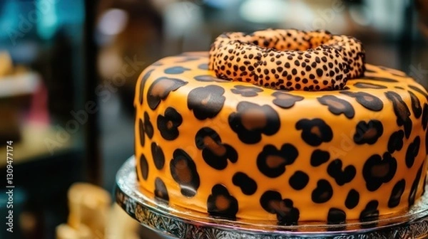 Fototapeta Leopard Print Cake Display