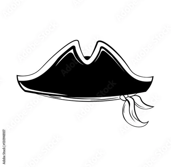 Obraz Pirate hat. Vector illustration isolated on white