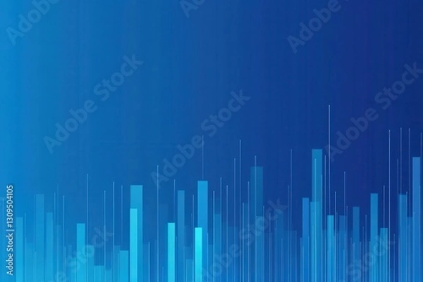 Fototapeta Abstract Blue Background with Vertical Lines and Waves in Design