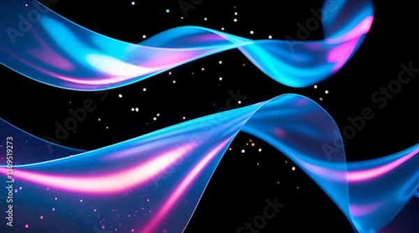 Obraz Iridescent Flowing Ribbons Abstract