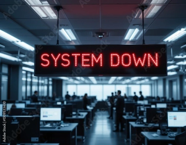 Obraz Open plan office with system outage