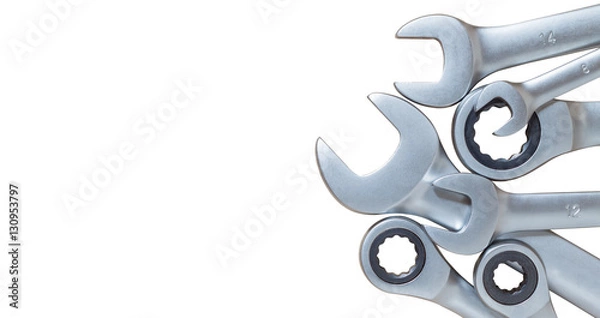 Obraz wrench on white background,set of wrench tools.