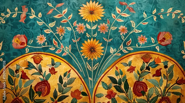 Obraz Beautiful floral pattern with vibrant colors and intricate details