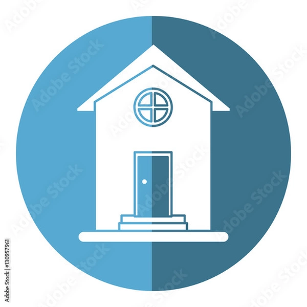 Obraz house home property round window shadow vector illustration eps 10