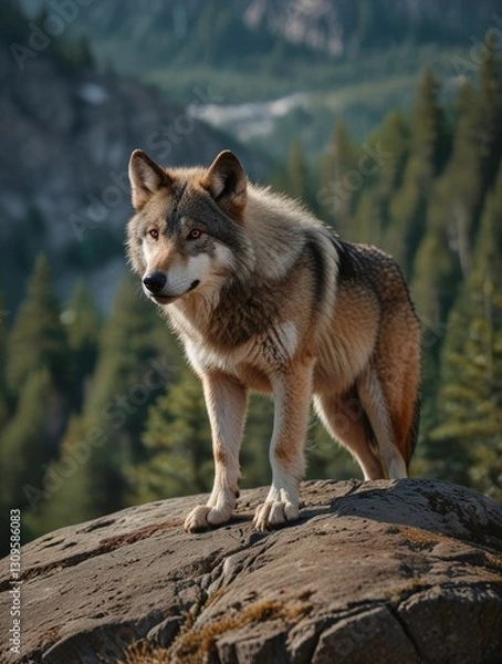 Obraz gray wolf canis lupus. generated ai