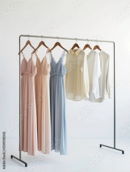 Obraz clothes on hangers. generated ai