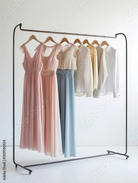 Obraz clothes on hangers. generated ai