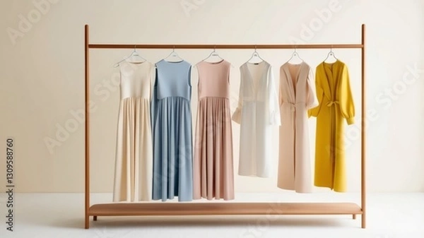 Fototapeta wardrobe with clothes. generated ai