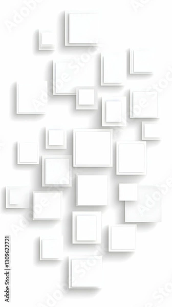 Fototapeta White Square Abstract 3D Background