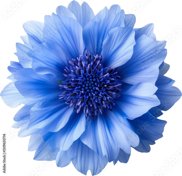 Obraz Close up blue cornflower on top view isolated