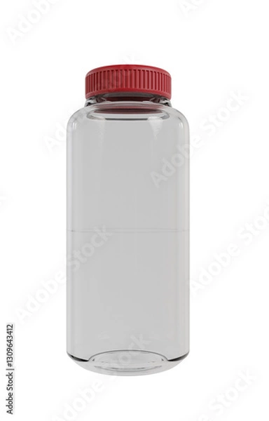 Obraz A plastic jar isolated against a white background.