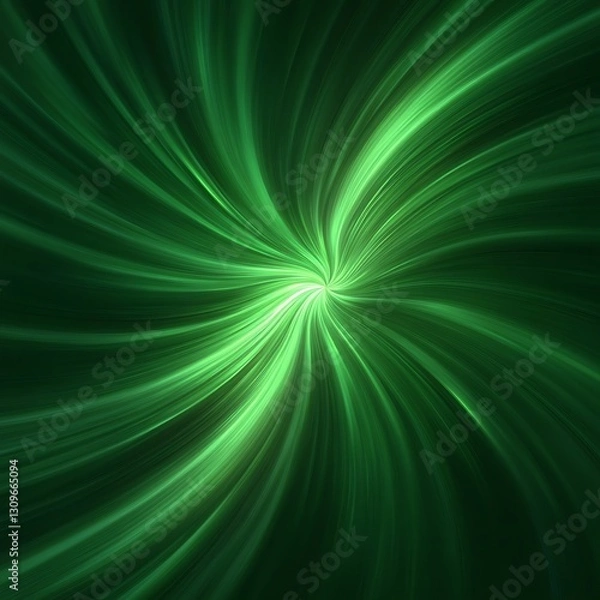 Fototapeta Abstract Green Swirling Light Vortex Design