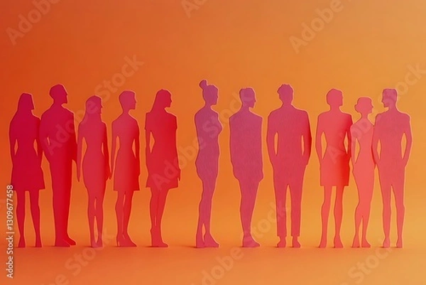 Fototapeta Modern Geometric Silhouettes Teamwork Unity