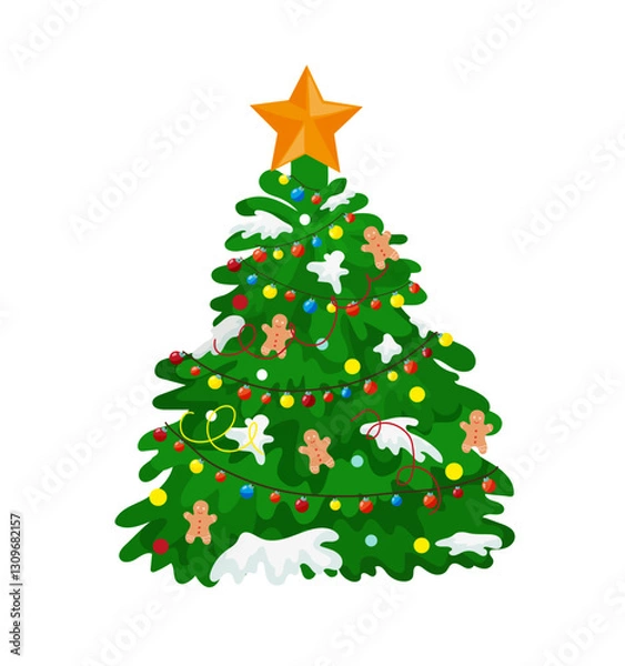 Fototapeta Decorated Christmas Tree