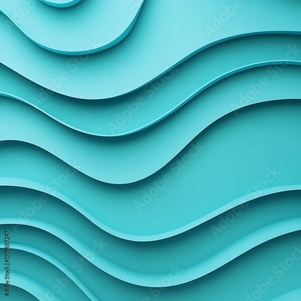 Obraz Abstract Teal Wave Layers Design Background (2)