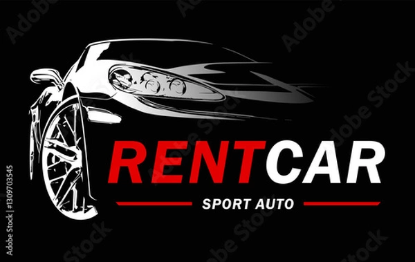 Fototapeta Car Logo Rent Auto Abstract Lines Vector. Vector illustration