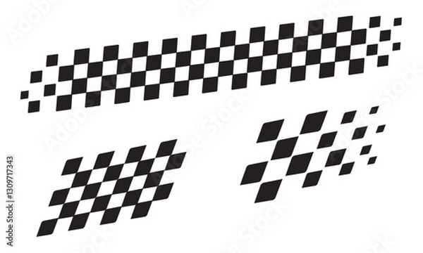 Fototapeta Racing flag vector icon on white background. Checkered flag. start and finish crossed flag. Racing flag.	