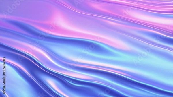 Fototapeta Animated 3D abstract holographic liquid background. Iridescent psychedelic fluid shape with waves. Colorful fluid abstraction flow. 4K 3d rendering. Colorful Abstract Motion Background 4K	