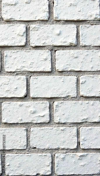 Fototapeta Rough whitewashed cinder block fence, seamless repeat , texture, facade, fence
