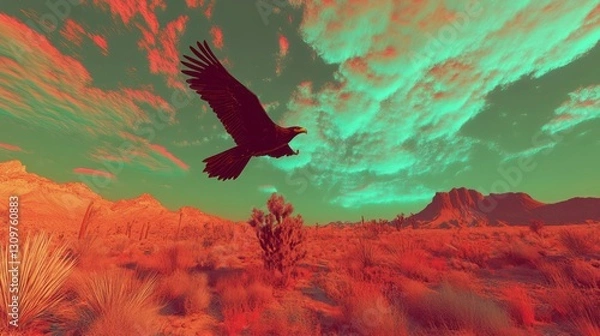 Obraz Desert Eagle Soaring, Vivid Skies