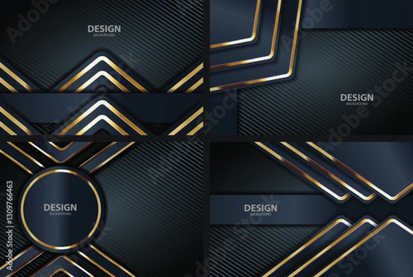 Obraz Dark gold geometric background design collage