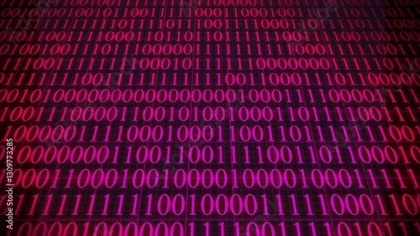 Fototapeta Binary Code Random Number illustration on technology background.